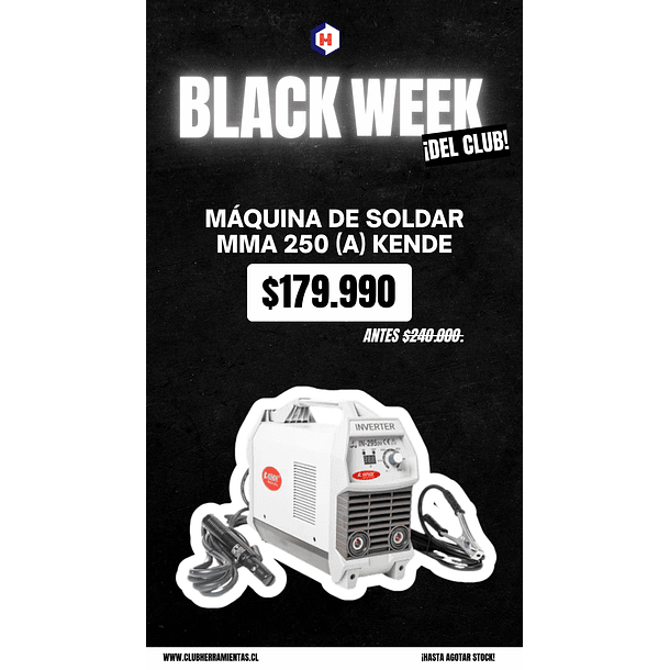 PACK Maquina de Soldar MMA 250 (A) Kende