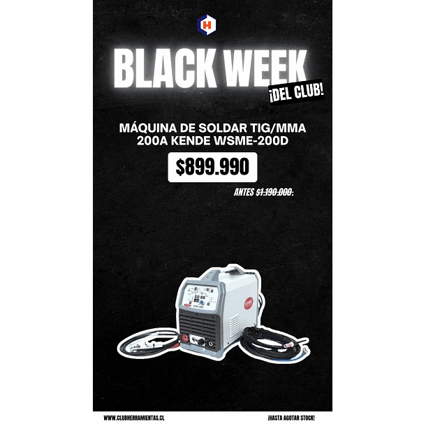 Máquina de soldar TIG/MMA 200A KENDE WSME-200D