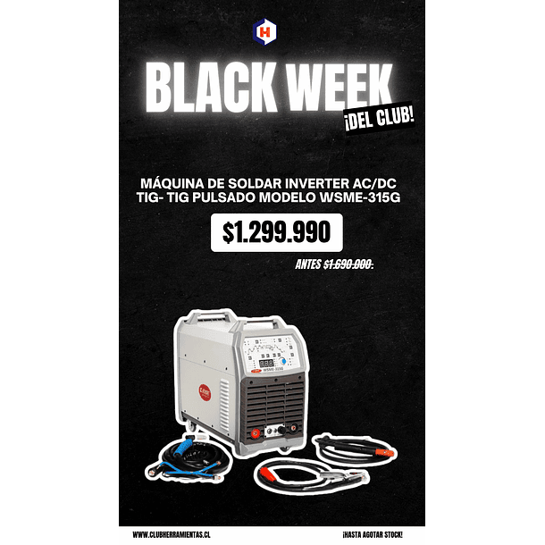 Máquina de  Soldar Inverter AC/DC Tig- Tig Pulsado Modelo WSME-315G 1