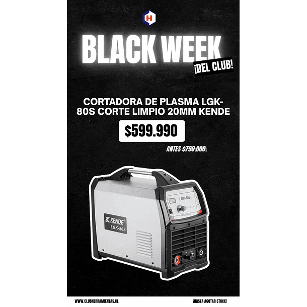 Cortadora De Plasma LGK-80S corte limpio 20mm KENDE