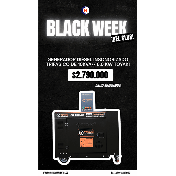 Generador Diésel Insonorizado Trifásico de 10KVA// 8.0 KW TOYAKI  1