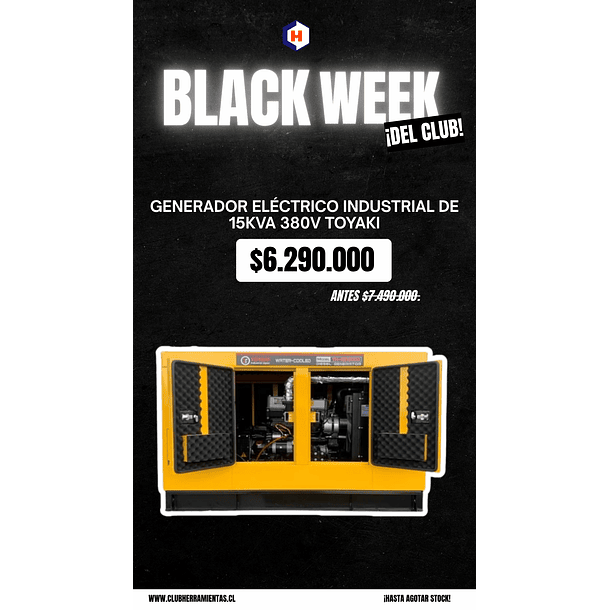 Generador eléctrico Industrial de 15KVA 380V Toyaki