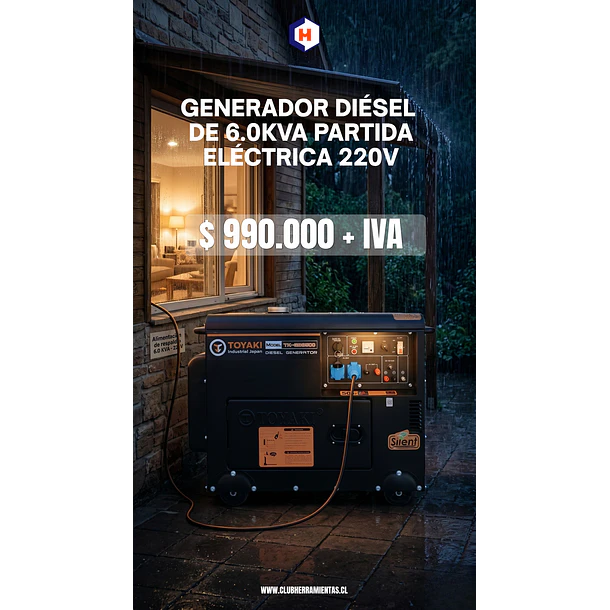 Generador Diésel Insonorizado 6.5 KW TOYAKI 