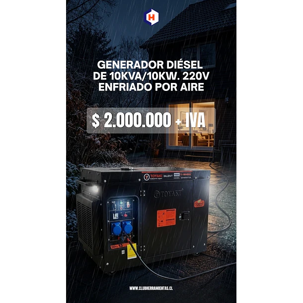 Generador Insonorizado monofásico de 10KW con ATS TKGS14000