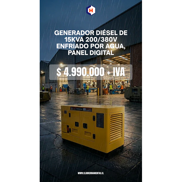 Generador eléctrico Industrial de 15KVA 380V Toyaki