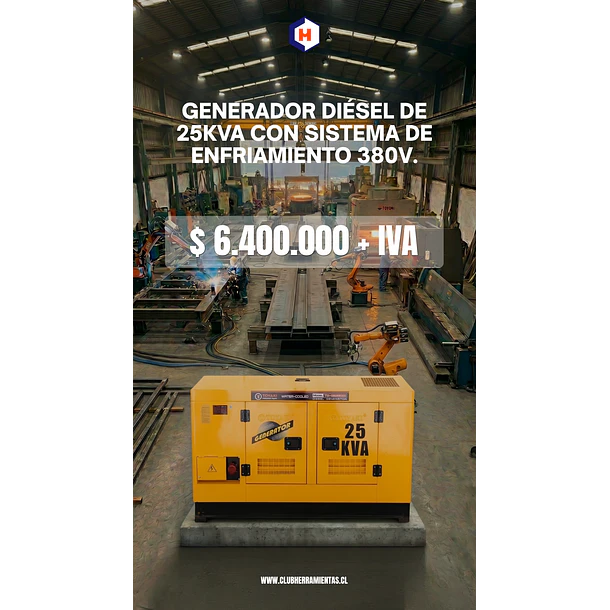 Generador Industrial Toyaki Diesel 25KVA Ultra insonorizado