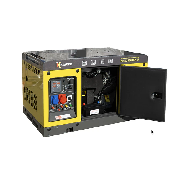 Generador Dual (Monofasico y Trifasico) Diesel Insonorizado 16KW Krafter KRD23000EA-M