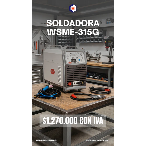 Máquina de  Soldar Inverter AC/DC Tig- Tig Pulsado Modelo WSME-315G