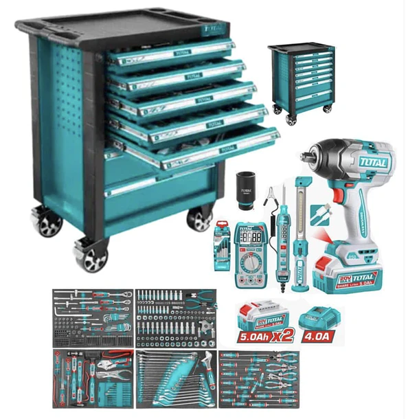 CARRO  DE HERRAMIENTAS POR 396 PCS CON LLAVE IMPACTO 850NM TOTAL