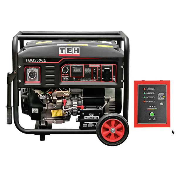 Generador a Gasolina 3.0 kW Partida Eléctrica Conexión ATS + ATS de 7 PINES TEHTOOLS