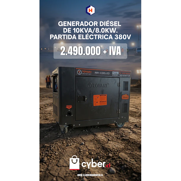 Generador Diésel Insonorizado Trifásico de 10KVA 