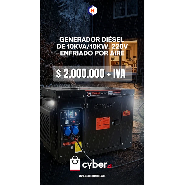 Generador eléctrico Insonorizado monofásico de 10KVA con ATS 