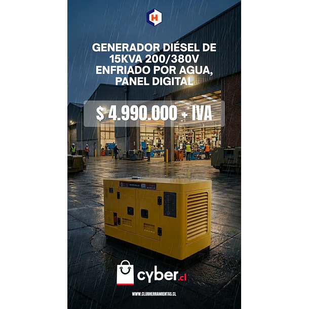 Generador eléctrico Industrial de 15KVA 380V Toyaki