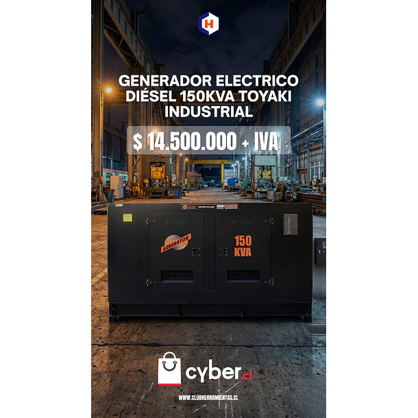 GENERADOR ELECTRICO DIÉSEL 150KVA TOYAKI INDUSTRIAL