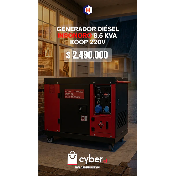 Generador Eléctrico Diésel insonoro 8.5 KVA KOOP 220V con ATS