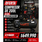 Compresor de Aire 3 HP 200 Litros LUFT 1