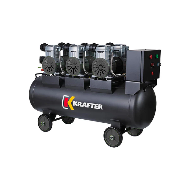 COMPRESOR LIBRE DE ACEITE 1.5kw X3  100L  6HP 1
