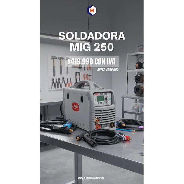 Maquina De Soldar MIG/TIG/MMA 250 (A)