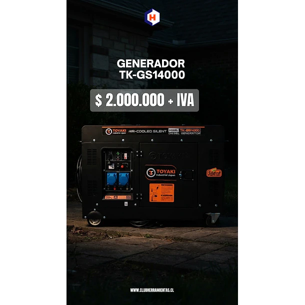 Generador eléctrico Insonorizado monofásico de 10KVA con ATS 