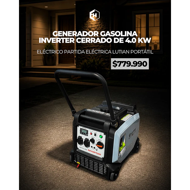 Generador Gasolina Inverter de 4.0 KW Eléctrico partida eléctrica Lutian portátil