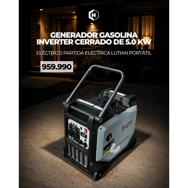 Generador Gasolina Inverter de 5.0 KW Eléctrico partida eléctrica Lutian portátil