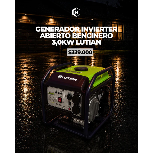 GENERADOR INVERTER ABIERTO BENCINERO 3,0KW LUTIAN