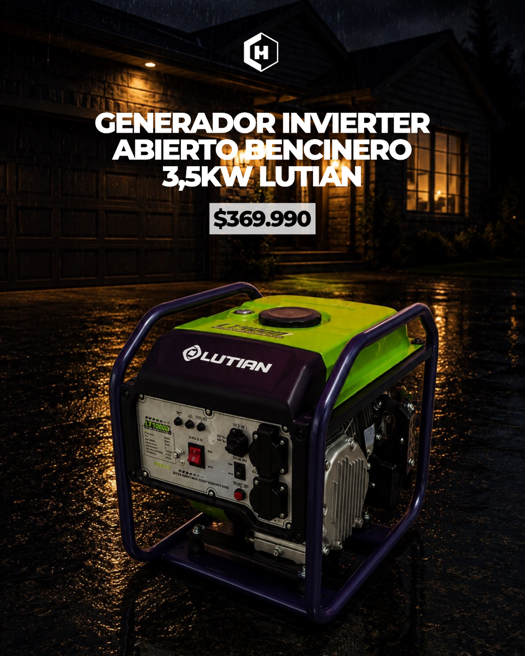 GENERADOR INVERTER BENCINERO ABIERTO 3.5KW LUTIAN