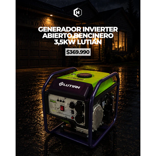 GENERADOR INVERTER BENCINERO ABIERTO 3.5KW LUTIAN