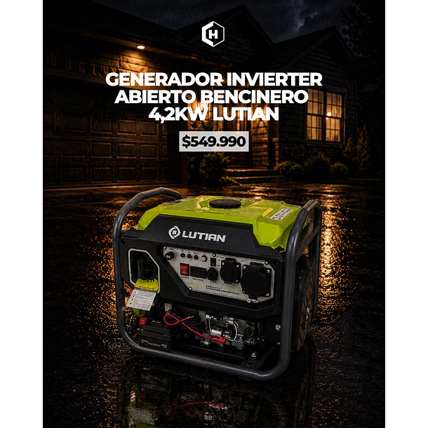 GENERADOR INVERTER BENCINERO ABIERTO 4.2KW LUTIAN