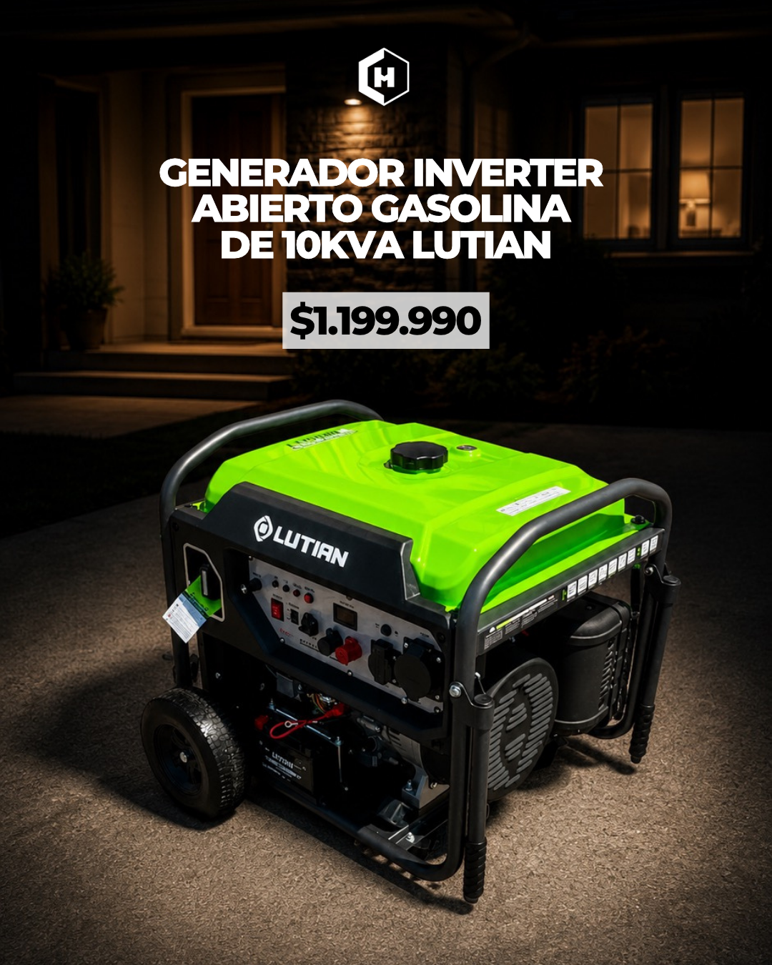 Generador Inverter abierto gasolina de 10KVA Lutian