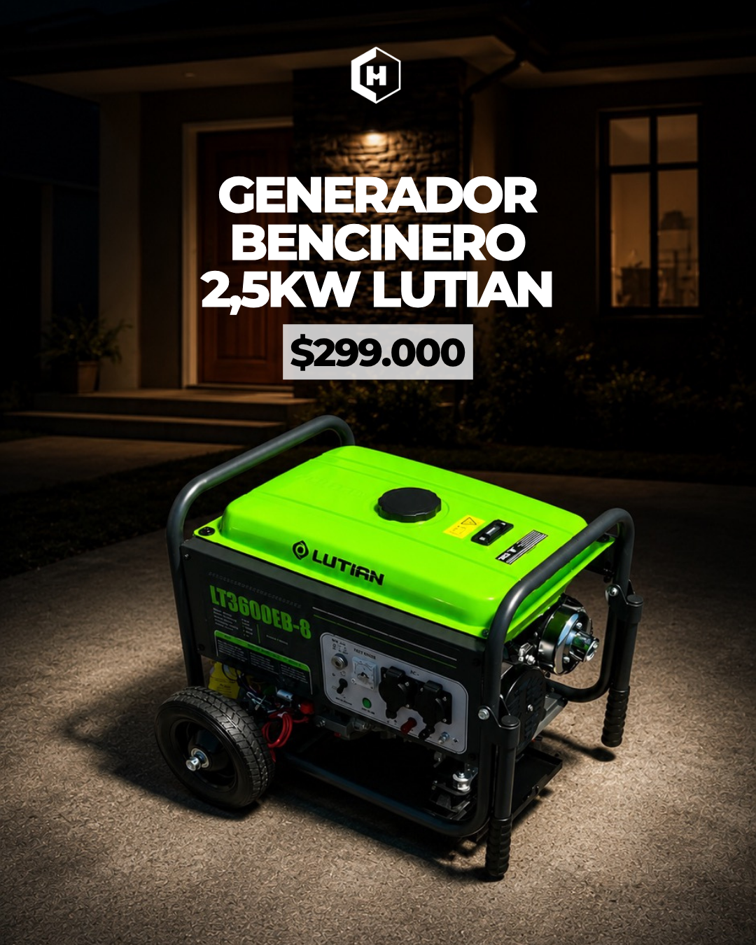 GENERADOR BENCINERO 2,5KW LUTIAN