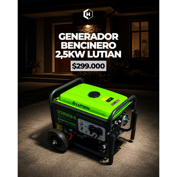 GENERADOR BENCINERO 2,5KW LUTIAN 