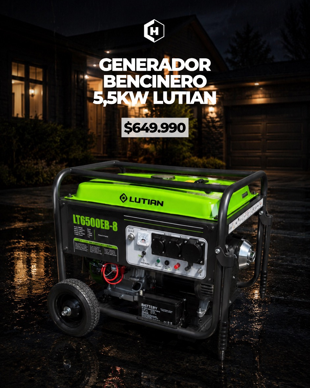Generador a Gasolina Partida Eléctrica de 5,5KVA Lutian