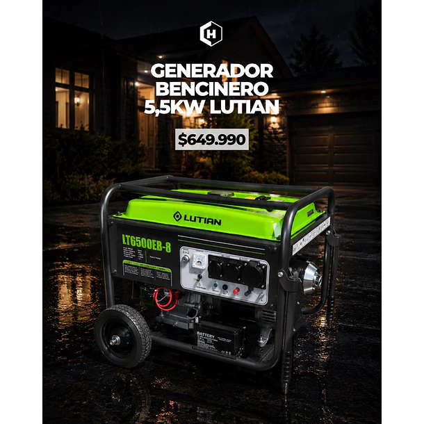 Generador a Gasolina Partida Eléctrica de 5,5KVA Lutian