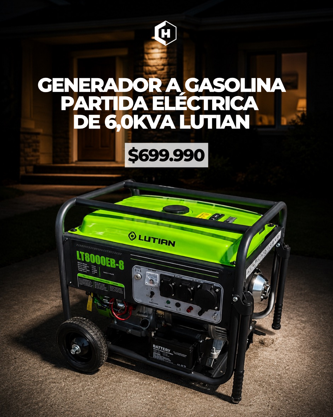 Generador a Gasolina Partida Eléctrica de 6,5KVA Lutian