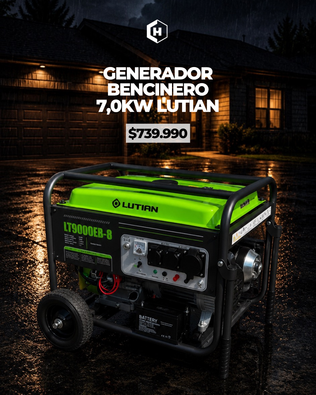 Generador a Gasolina Partida Eléctrica de 7,5KVA Lutian