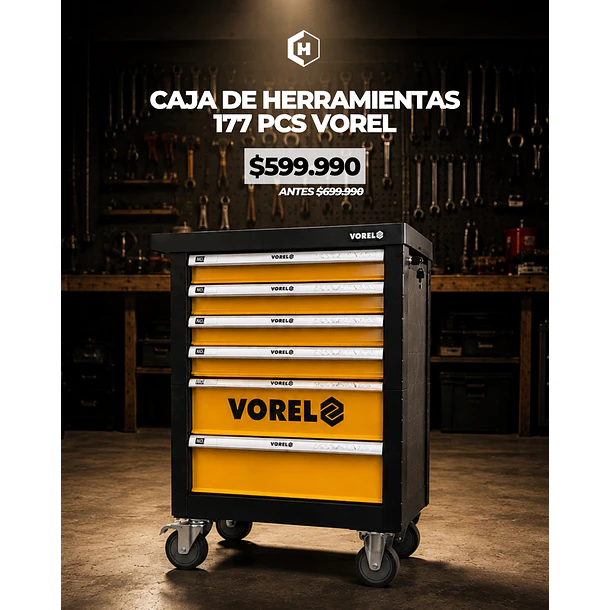 Caja de Herramientas VOREL 177 Piezas