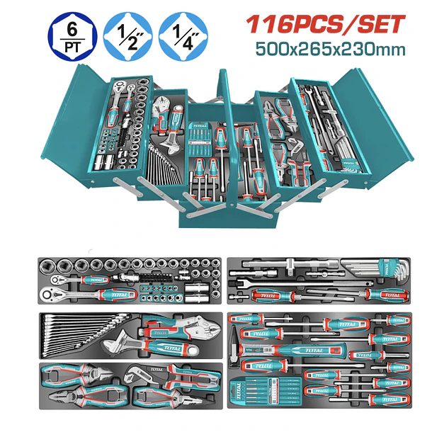 CAJA DE HERRAMIENTAS POR 116PCS TOTAL