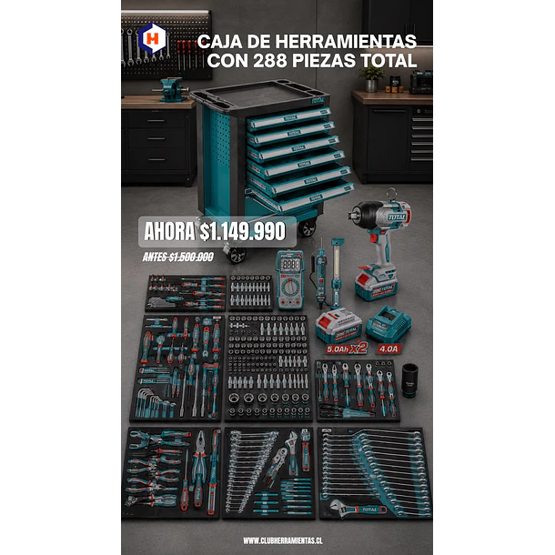KIT LLAVE IMPACTO INALMB 1350NM CON HERRAMIENTAS POR 288PCS TOTAL 
