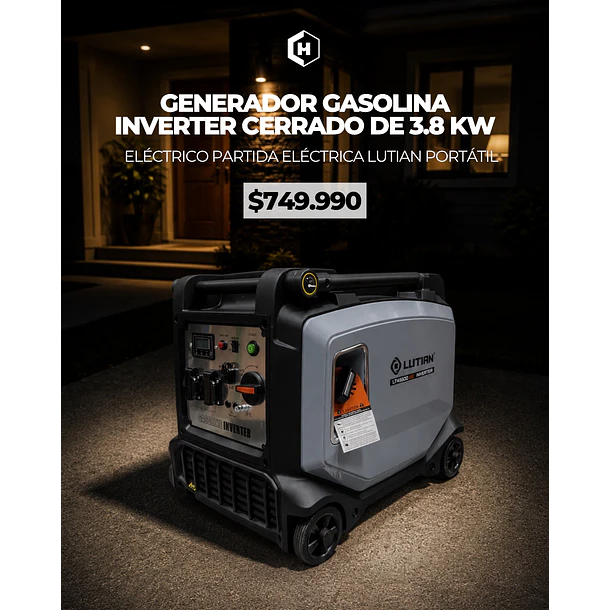 Generador Gasolina Inverter de 3.8 KW Eléctrico partida eléctrica Lutian portátil