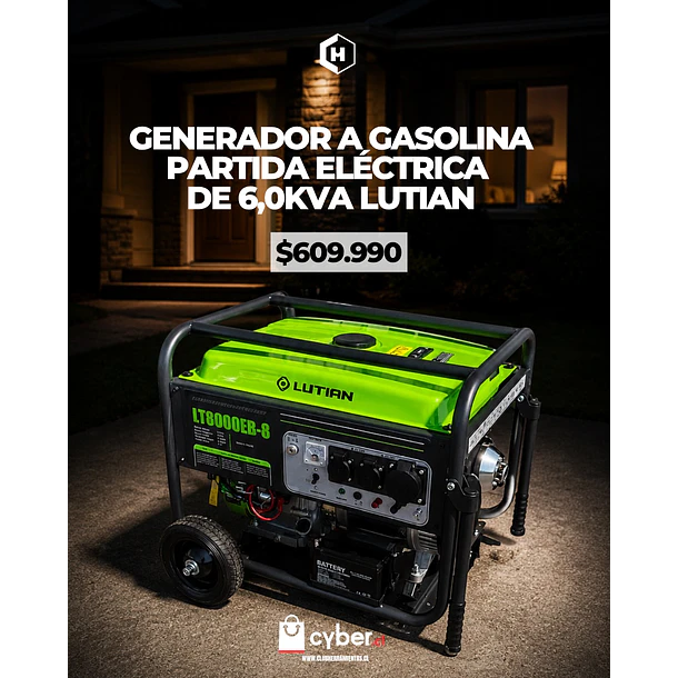 Generador a Gasolina Partida Eléctrica de 6,5KVA Lutian