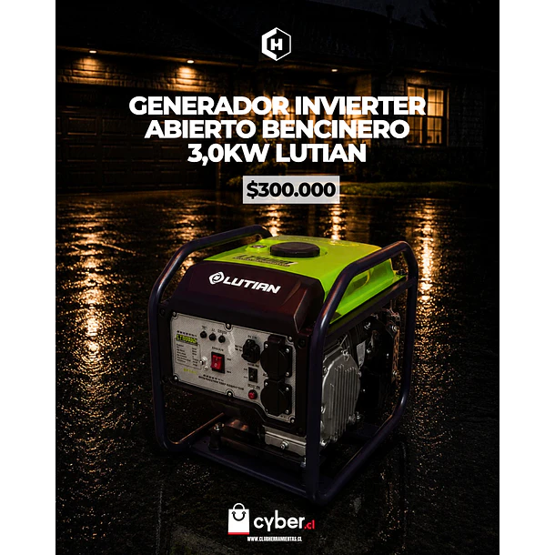 GENERADOR INVERTER ABIERTO BENCINERO 3,0KW LUTIAN