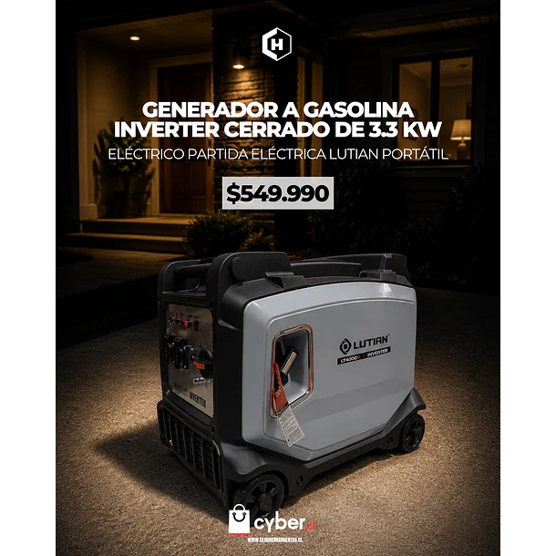 Generador a Gasolina Inverter 3.3 KW Lutian Modelo: LT4000I portátil