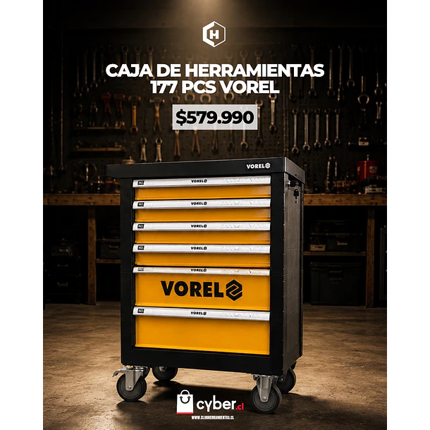 Caja de Herramientas VOREL 177 Piezas 1