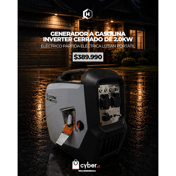 Generador inverter gasolina 2.0KVA Lutian 
