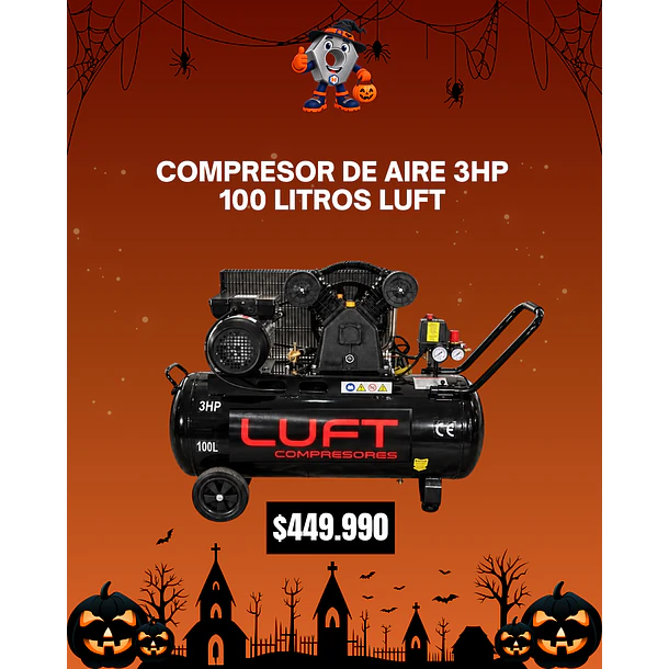 Compresor de Aire 3HP 100 Litros LUFT