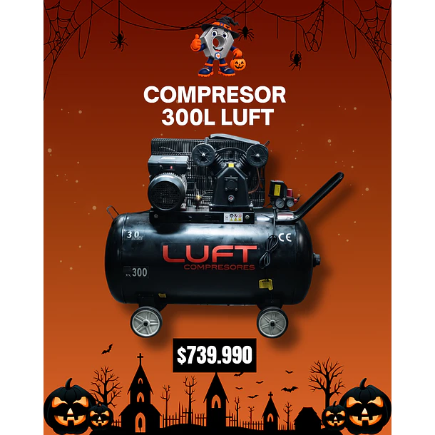 Compresor de Aire 3HP 300 Litros LUFT 