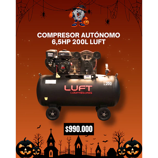 Compresor Autónomo 6,5HP 200L Luft  1