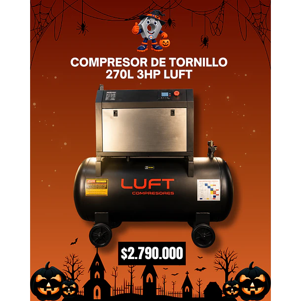 COMPRESOR DE TORNILLO 270L 3 HP LUFT