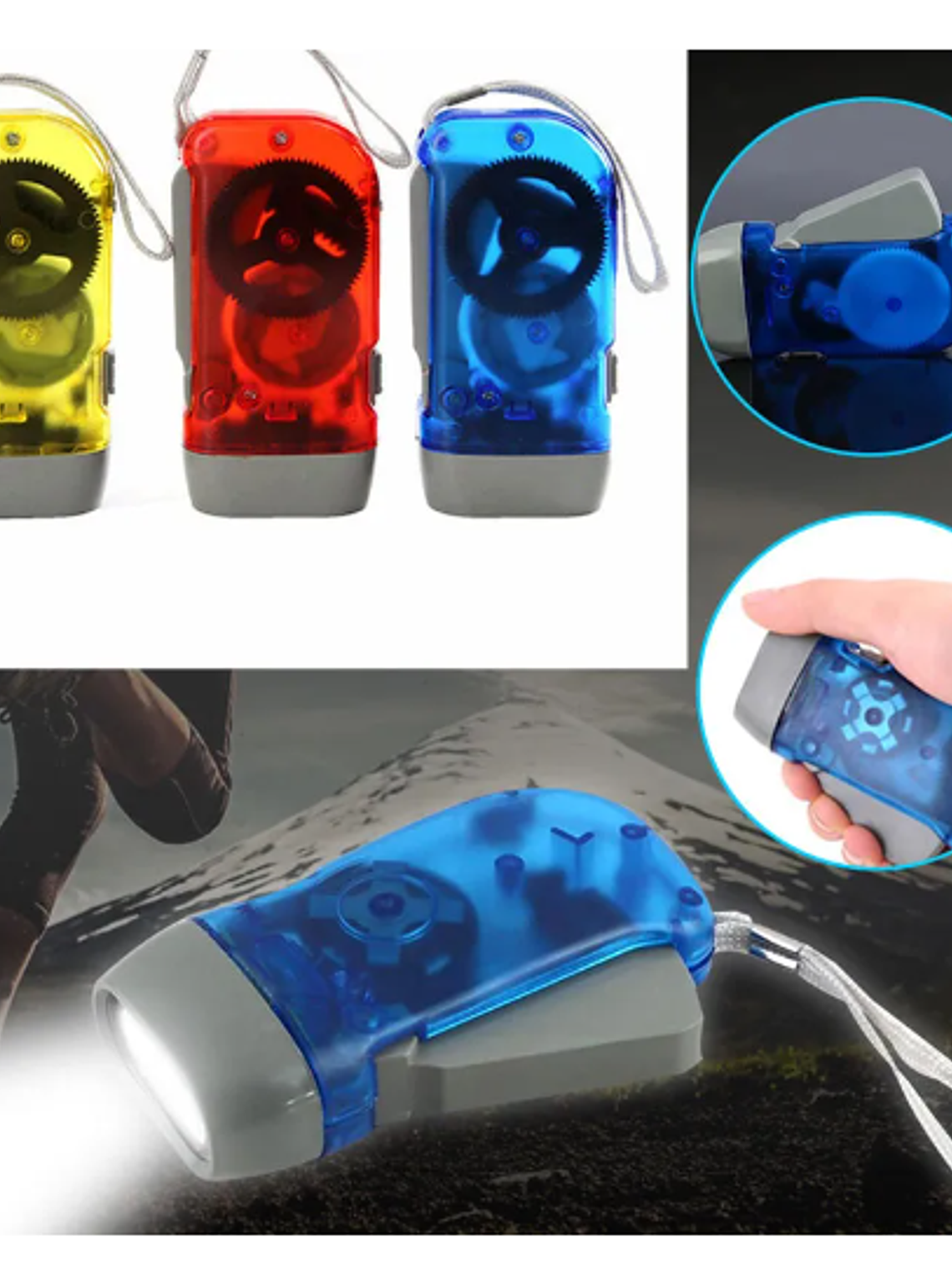 Linterna Dinamo Led De Presión Manual Para Emergencia (color al azar) 1